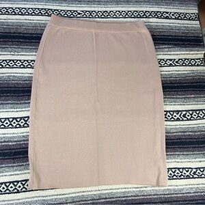 NWOT Skies Are Blue Blush/Beige Pencil Midi Sweater Knit Skirt 1X Volup Plus